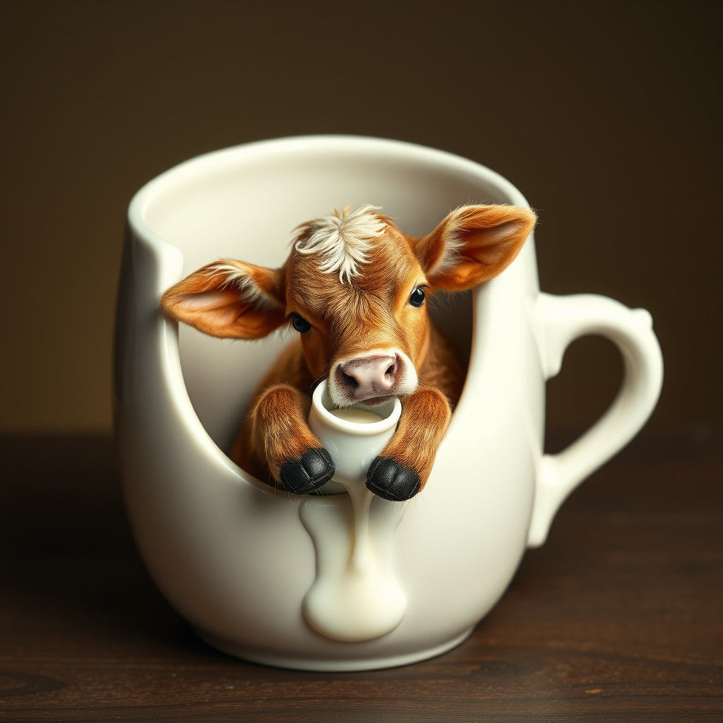 Fuzzy Calf in a Mug: Dutch Still-Life Style