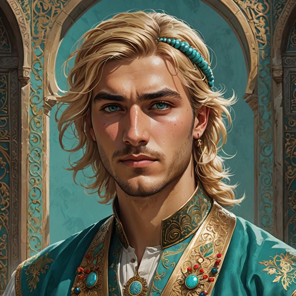 Young Turkish Man in Historical Attire, Detailed Portrait
