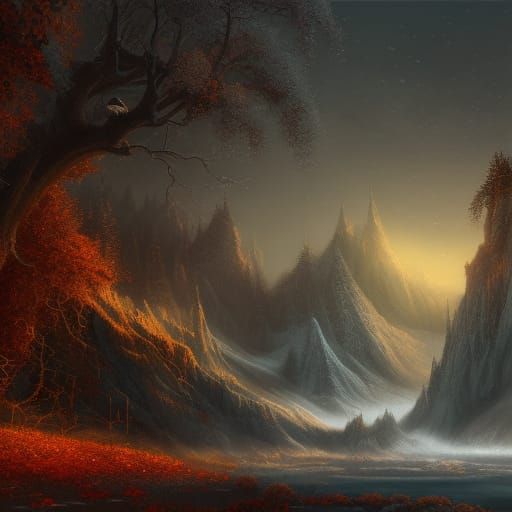 Autumn to Winter Seasonal Change in Chiaroscuro