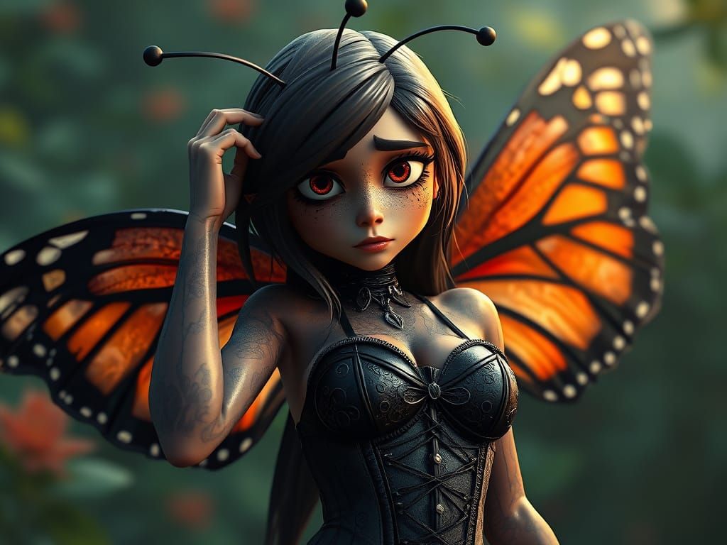 Pixar Butterfly with Gothic Corset