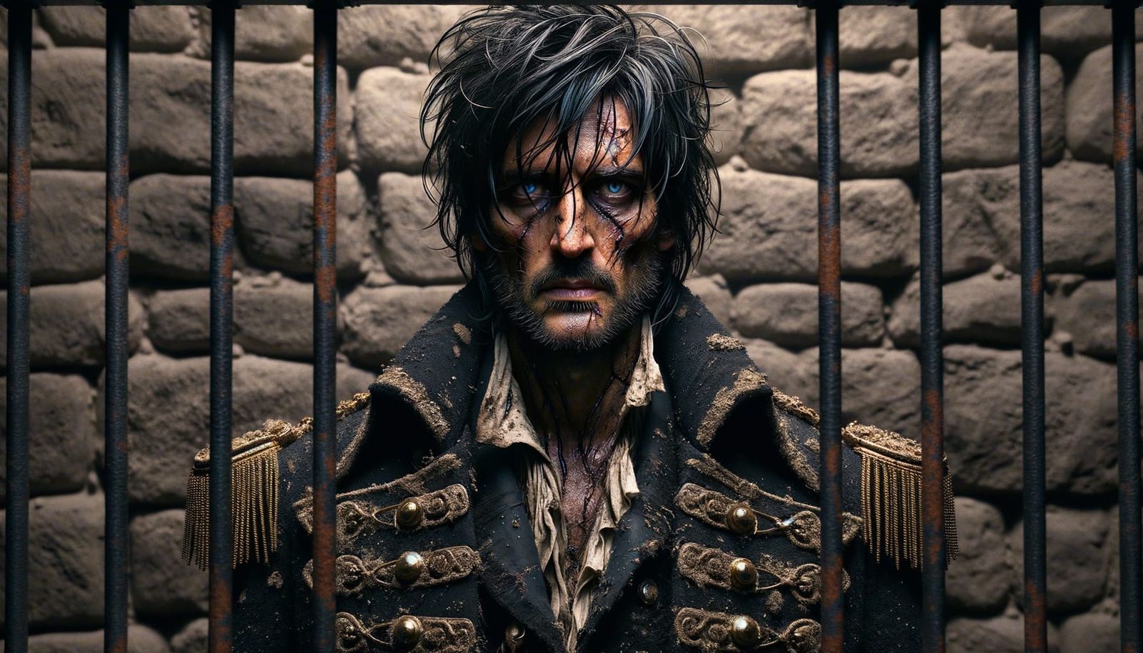 Corrupt Nobleman Behind Bars: Hyper-Realistic Portrait