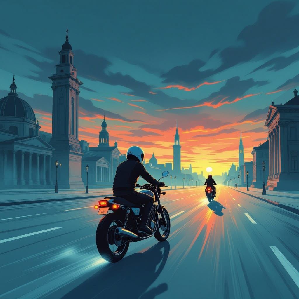 Akira in a Giorgio de Chirico paint..