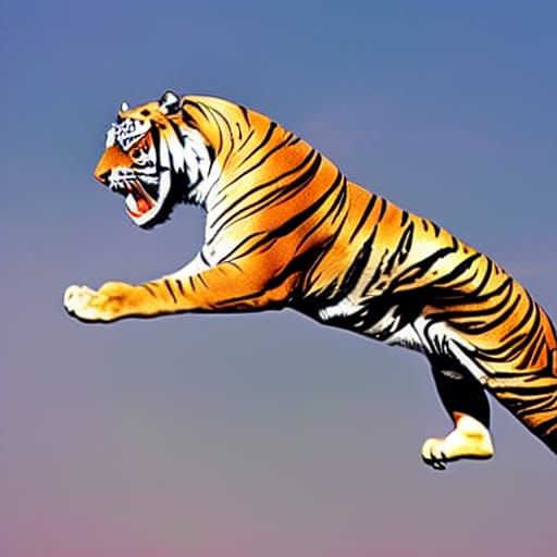 Flying Tiger with Wings: A Fantasy Creature