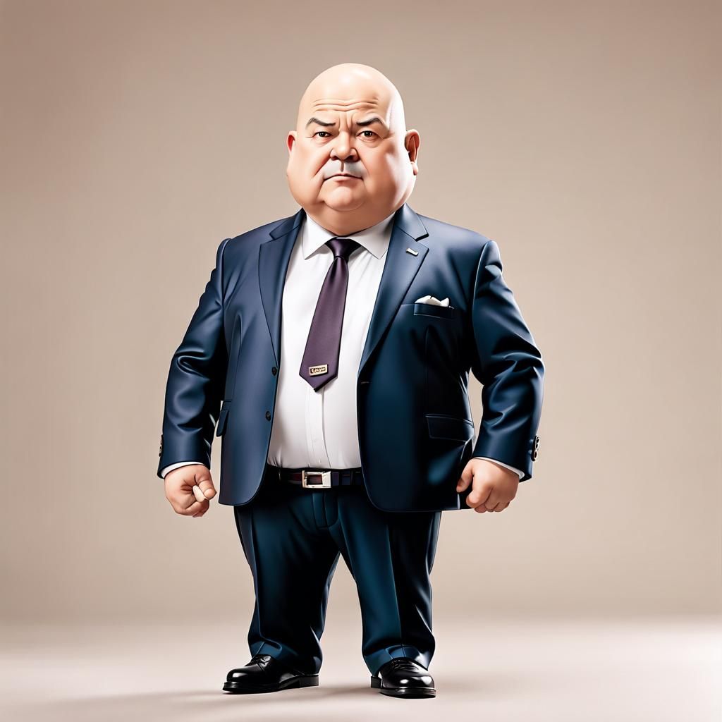 Charming Chubby CEO in Chibi Style, Studio Lighting