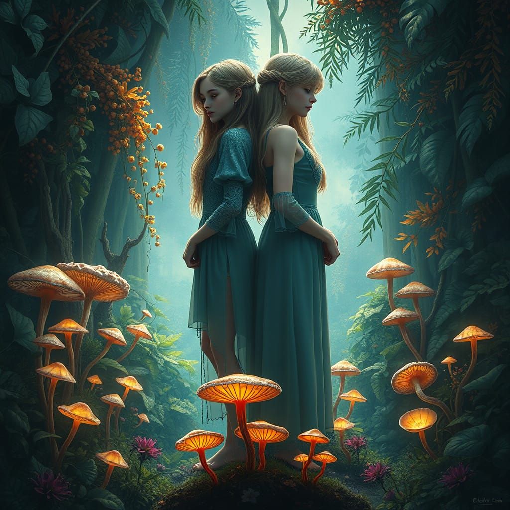 Mystical Sisters in Vibrant Foliage