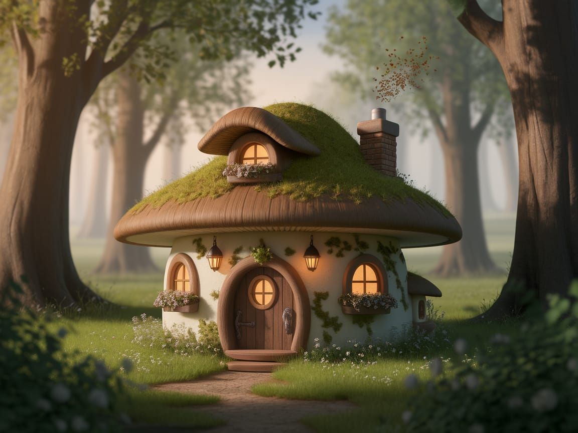 Cozy Mushroom Cottage in Enchanted Forest