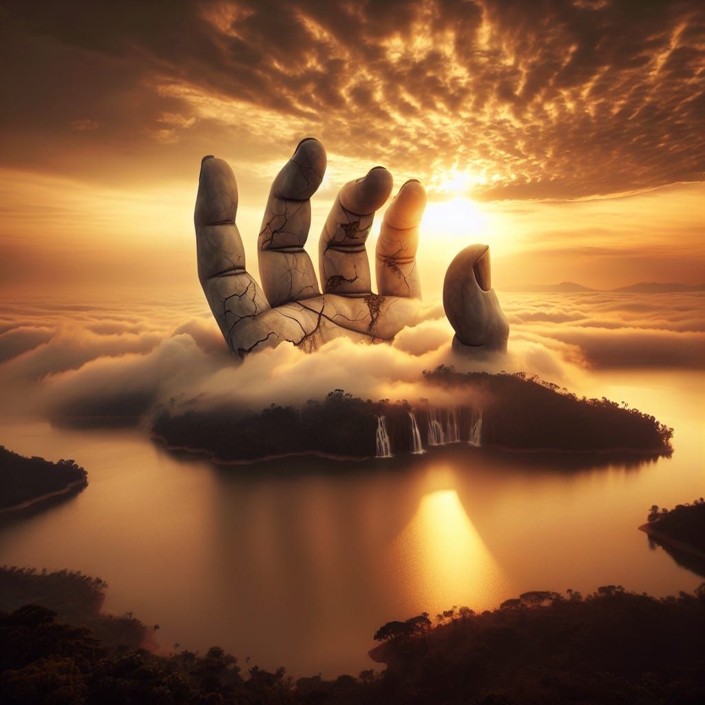 Golden Sunset Sculpture of the Ancients