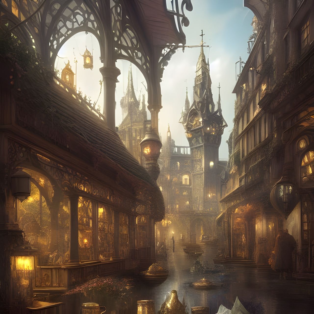 Renaissance Alchemist's Laboratory in Digital Art Style