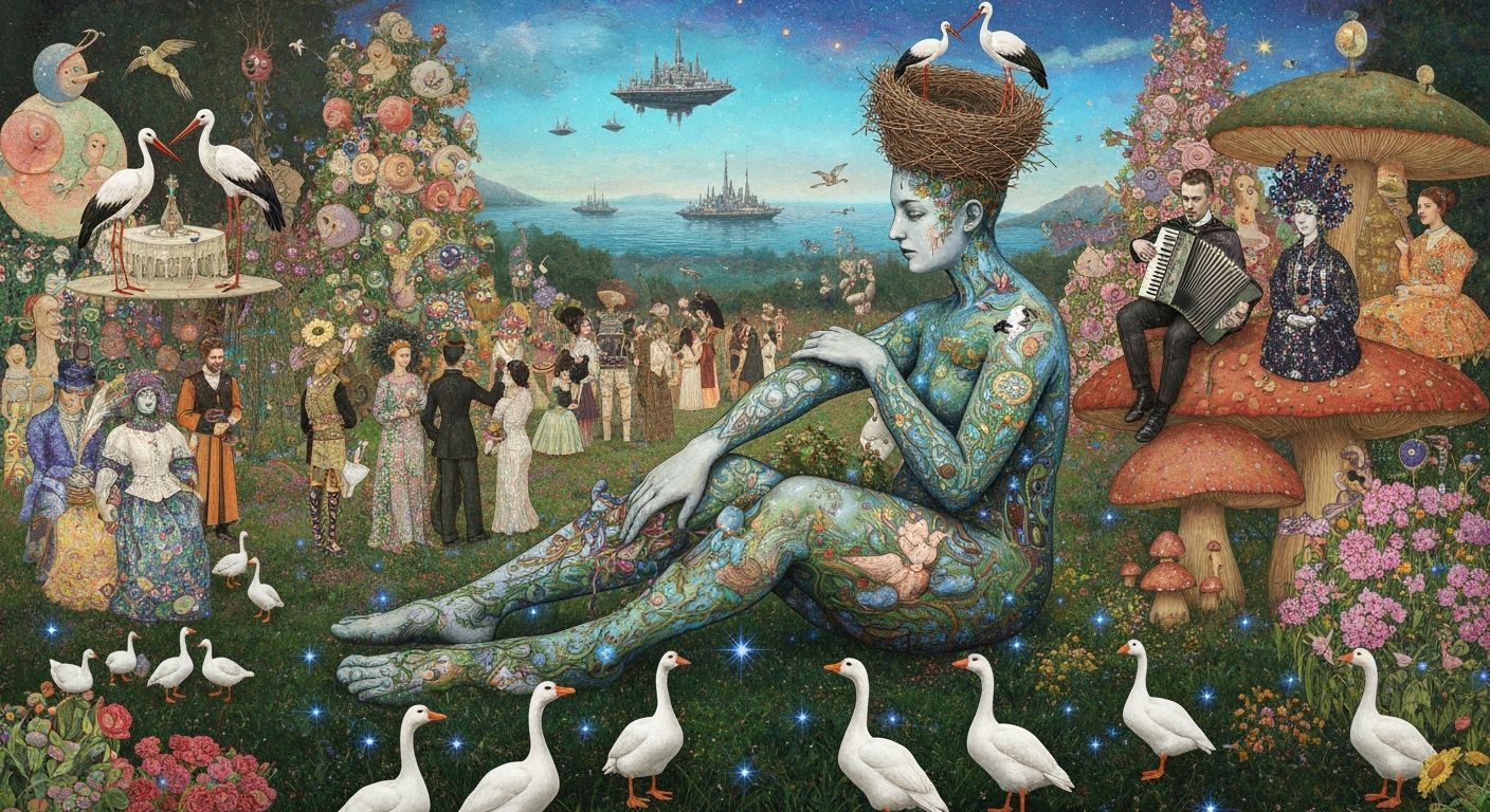 Cosmic Woman in Nature's Embrace