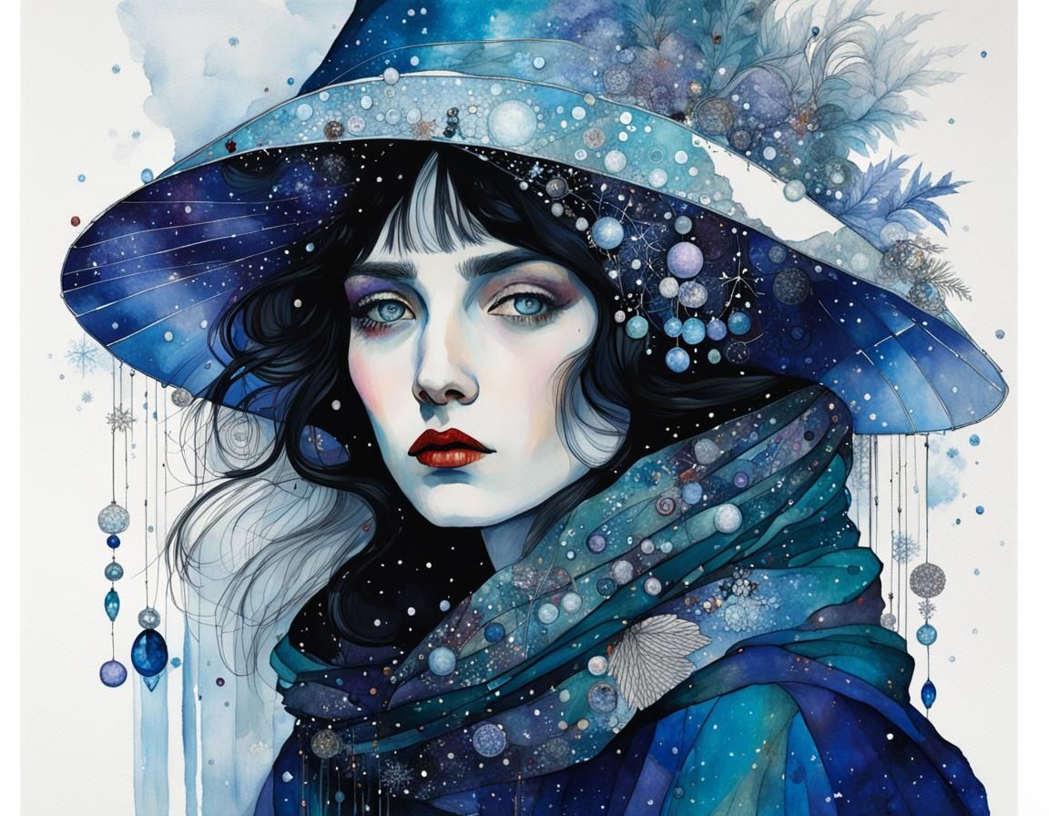 Winter Portrait in Art Nouveau Style