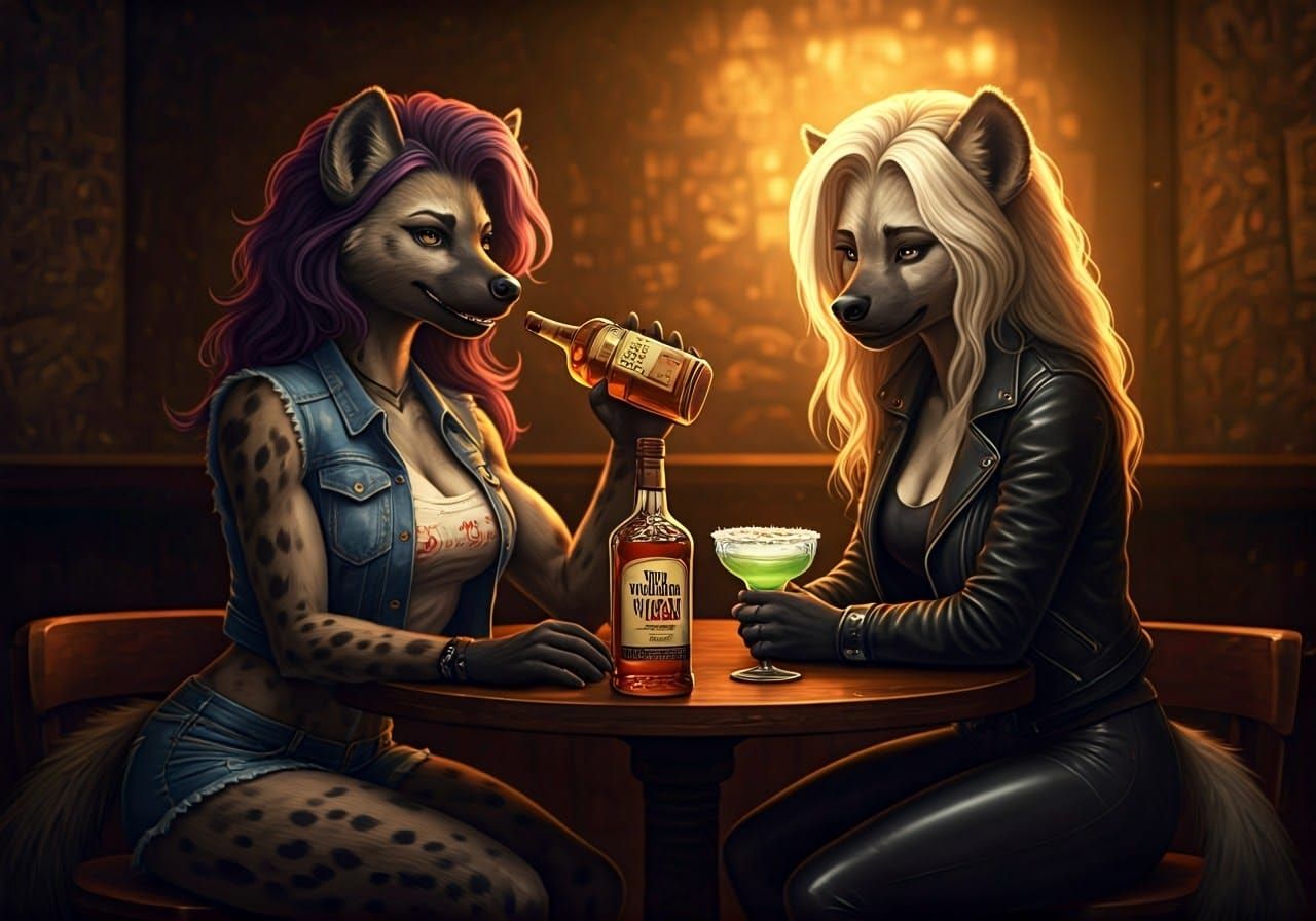 Sisters Sipping Bourbon and Margaritas in a Smoky Dive-Bar