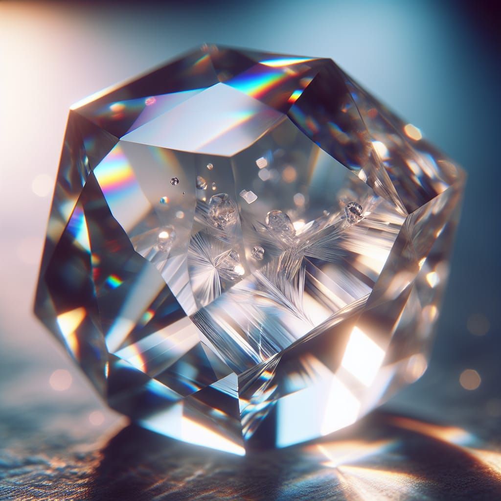 Close-Up of a Delicately Cut Crystal