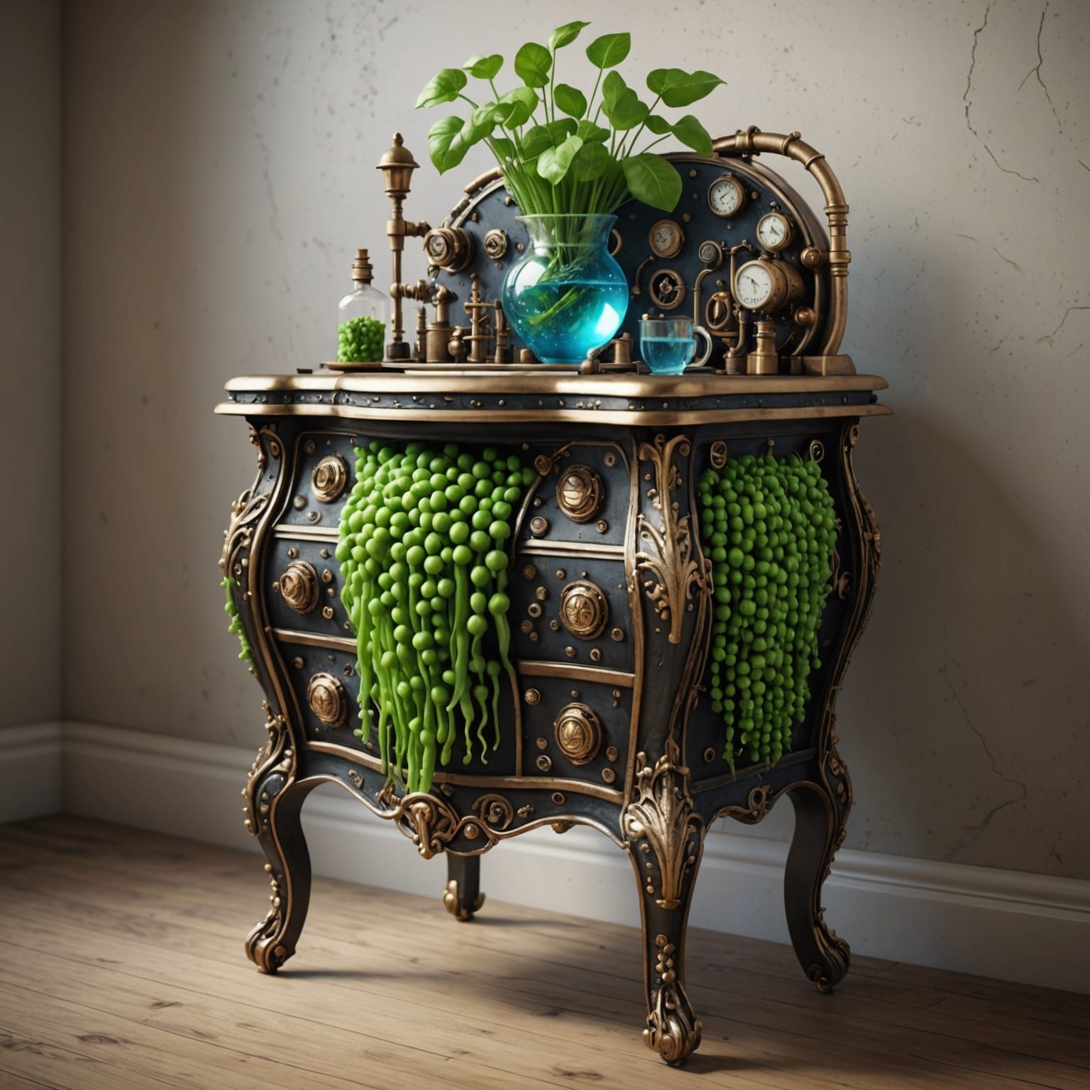 Steampunk Motherboard Commode with Flowing Water