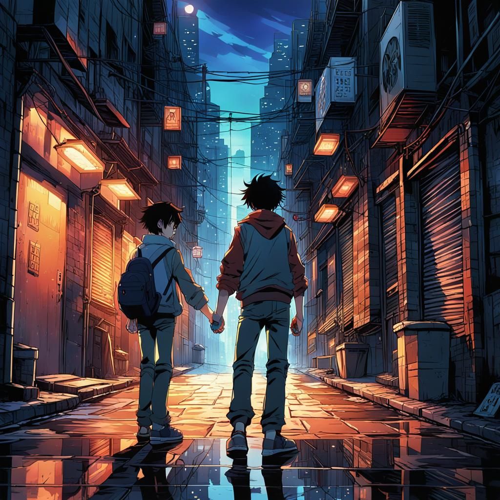 Heroic Gesture in Cel-Shaded Anime Style