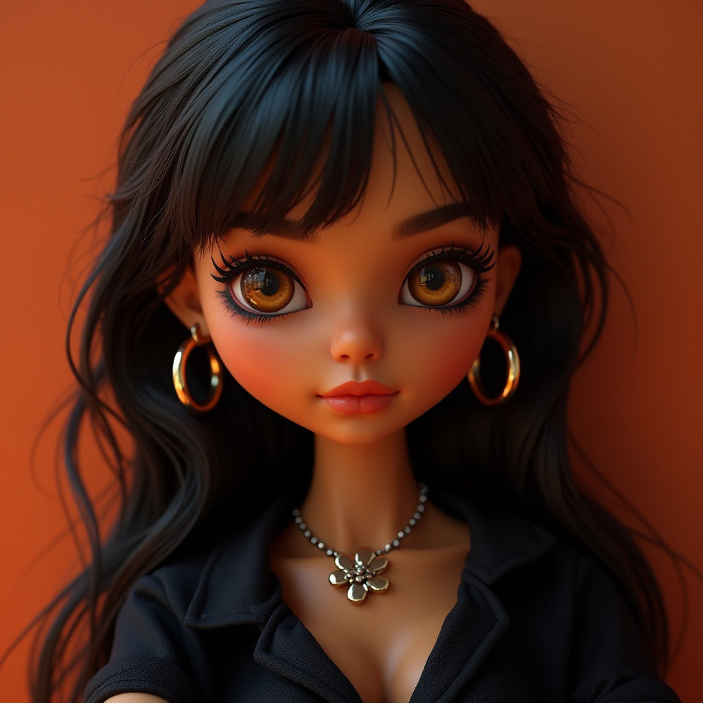 Sunkissed Blythe Doll Portrait in Hyper-Realistic Style