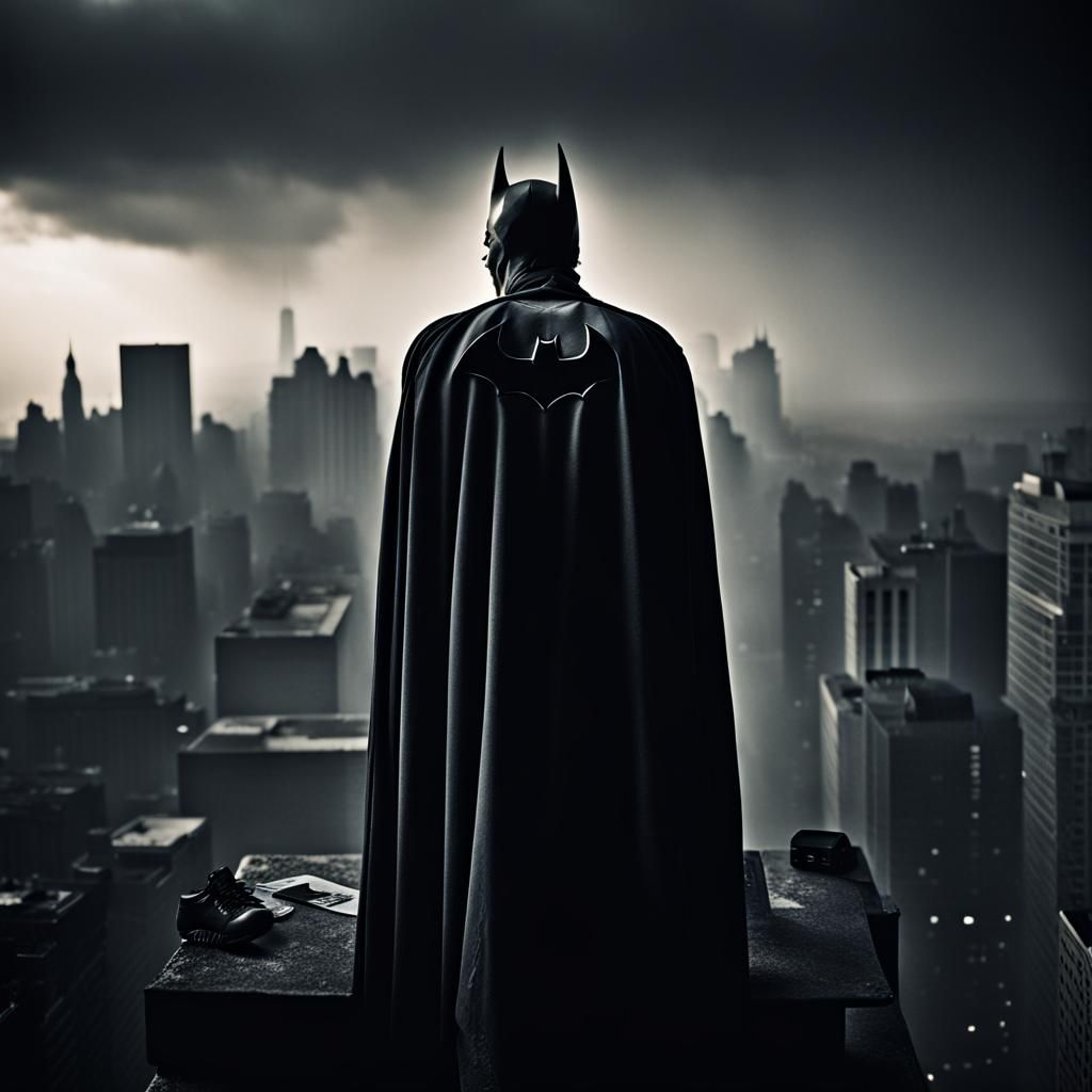 Batman Overlooking Gotham City Portrait