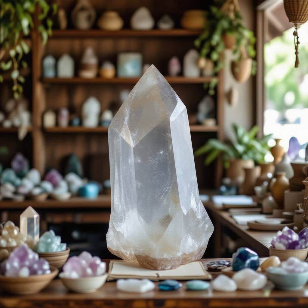 The Crystal Temple: Serene Shop with Bohemian Woman