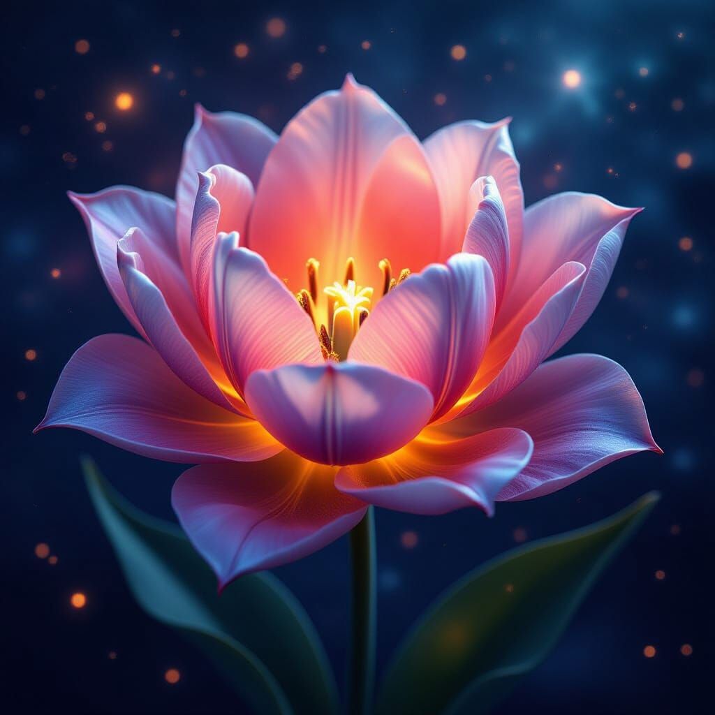 Cosmic Nebula Tulip Flower Art
