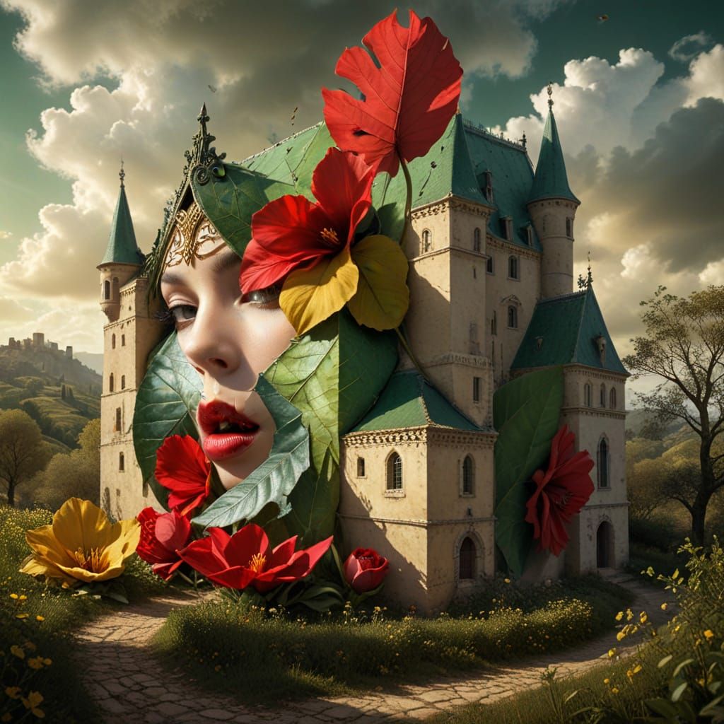 Mysterious Woman Emerges from Burnt Parchment in Hyperrealis...