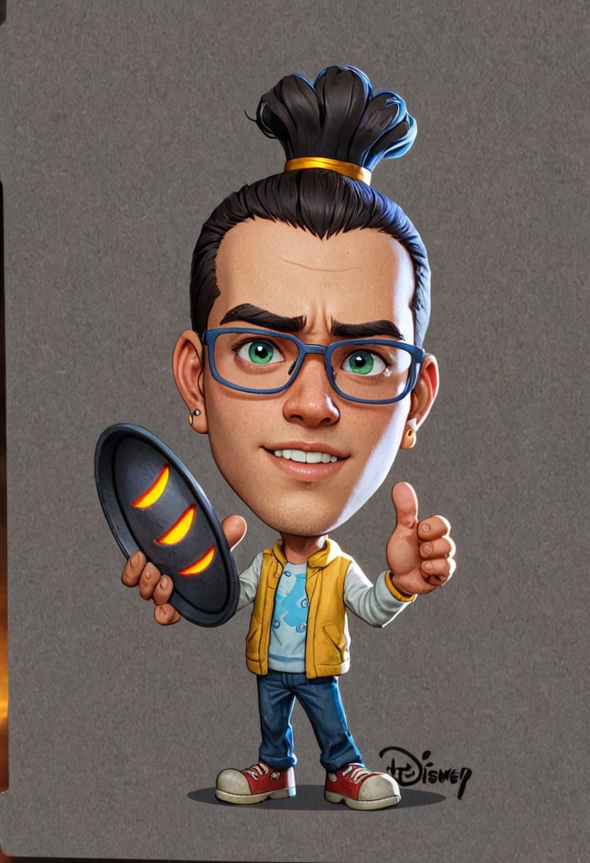 Young Man in Vibrant Anime Style with Dynamic Lighting