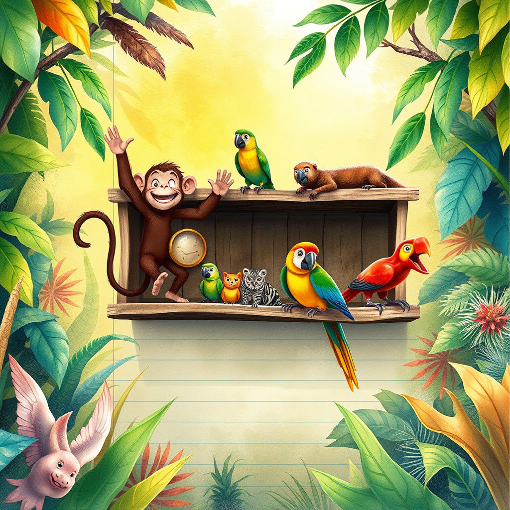 Jungle Animals Leap to Life: Whimsical Watercolor Illustrati...