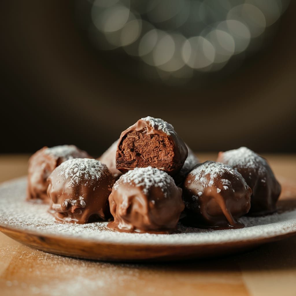 Luxurious Chocolate Coconut Truffle Bites Photograph