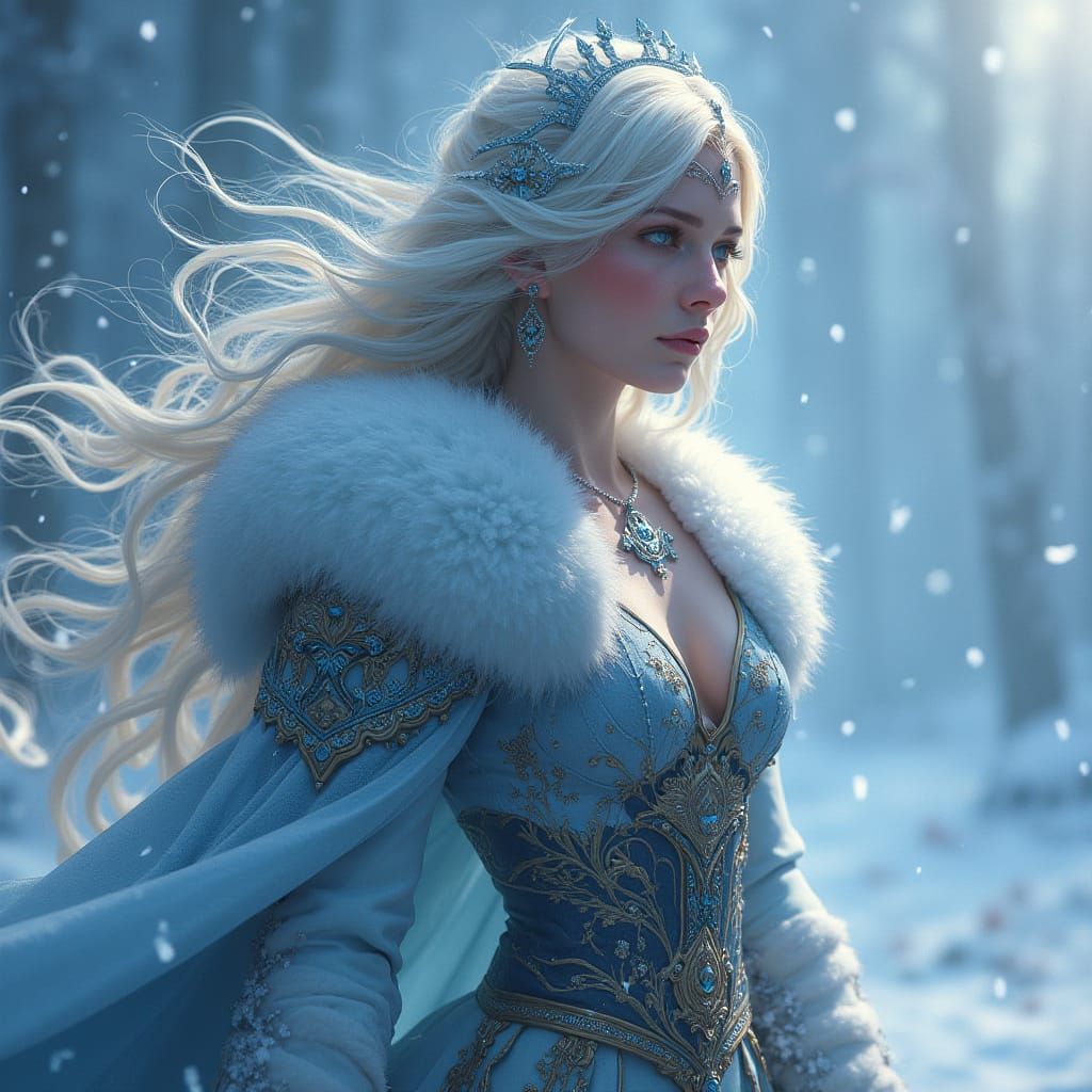 Warrior Snow Queen Digital Matte Painting