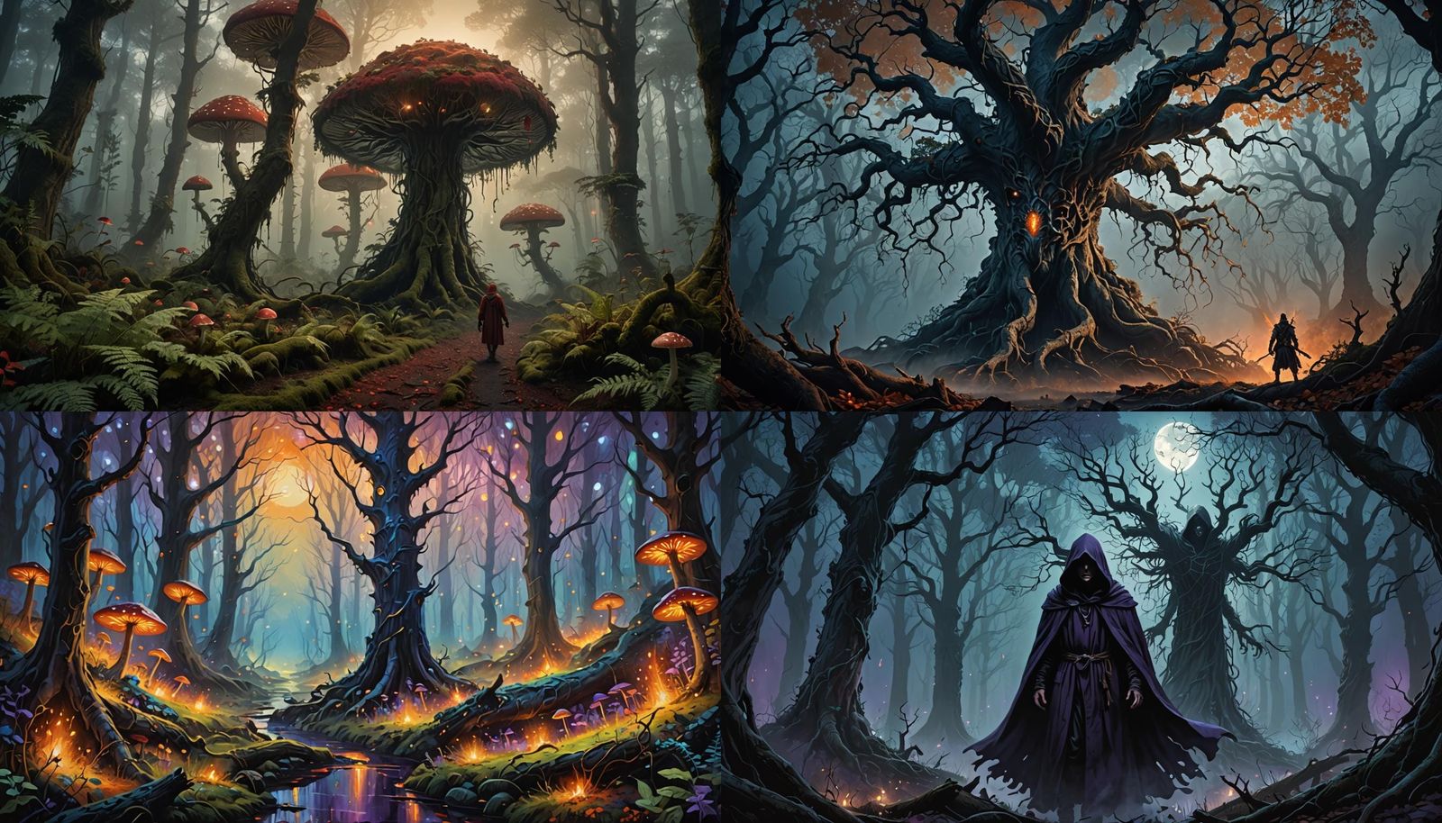 Detailed Matte Painting of a Haunted Forest