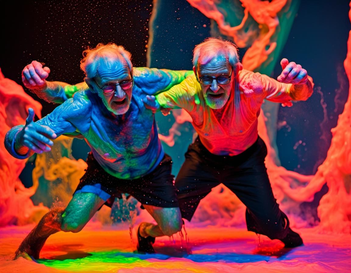 Senior Citizens Jello Wrestling under the Black Light II