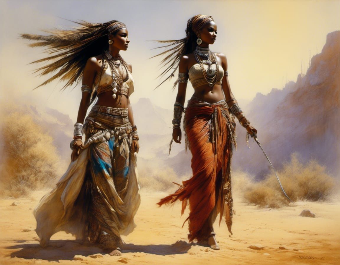 Hyperrealistic Malian Woman, Splash Art Style