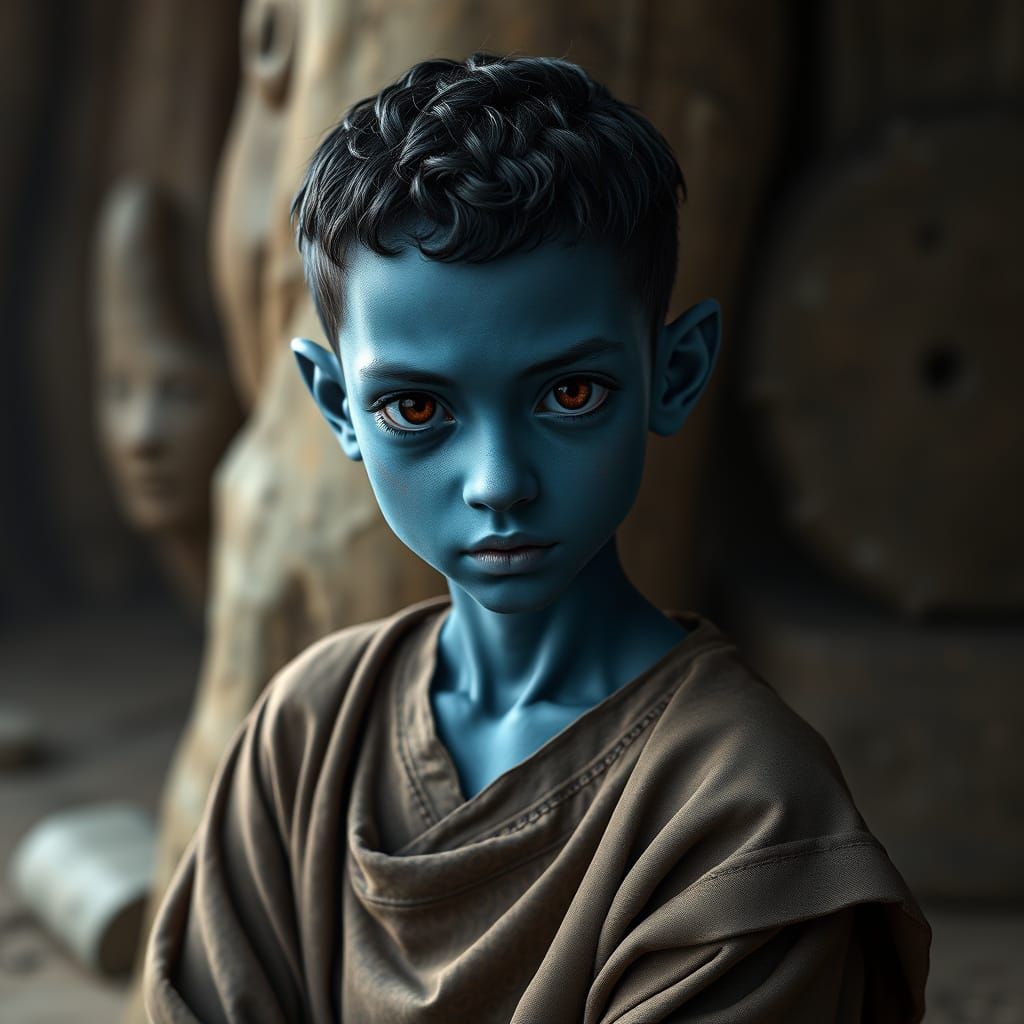 Photorealistic Boy in a Realistic Environment with a Touch o...