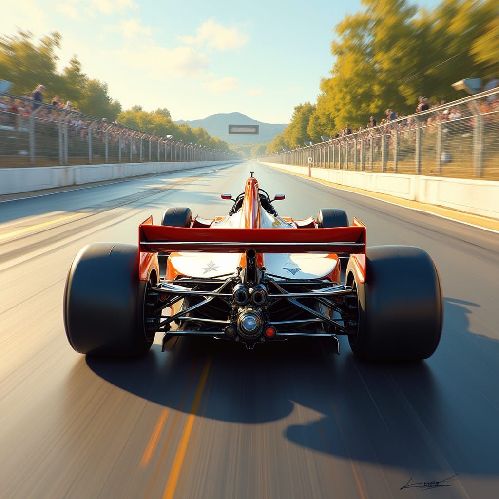 McLaren-Honda MP4/4 Speeding with Futuristic Flair