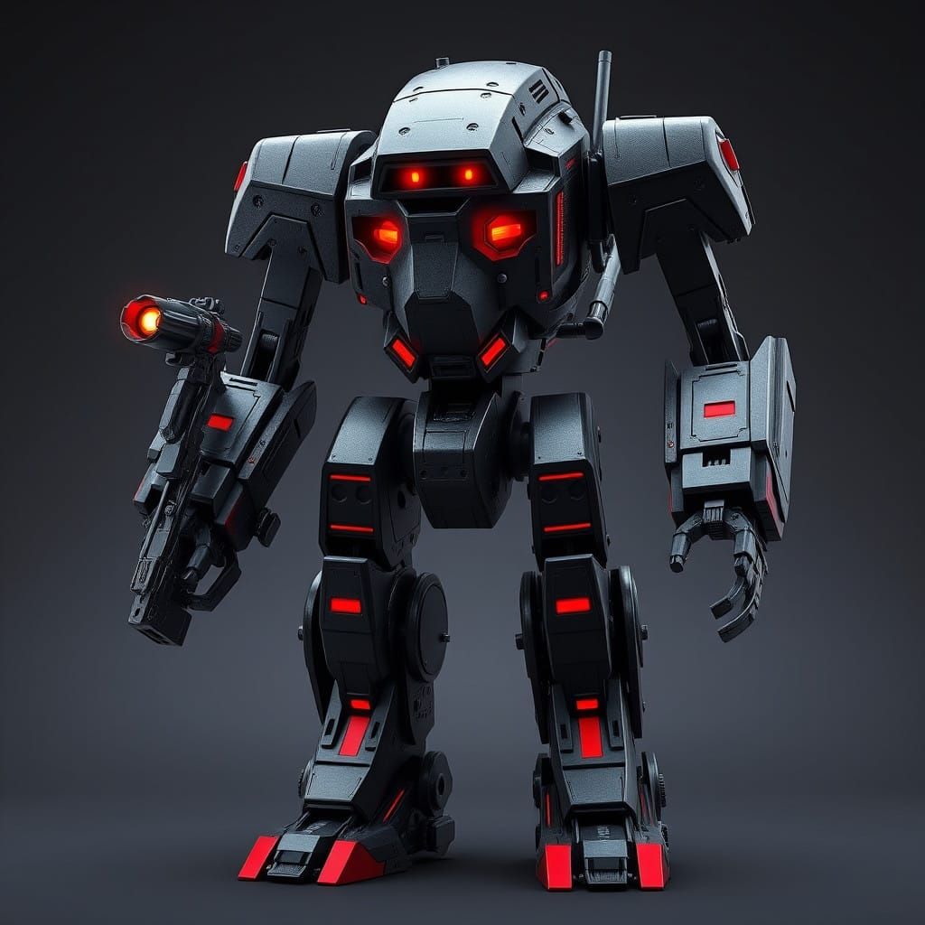 Cyberpunk-Inspired B2 Super Battle Droid in Midnight Black a...