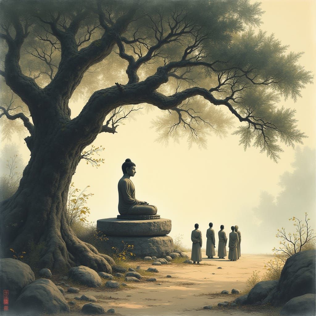 Buddha Under Bodhi Tree: Ming Dynasty Style