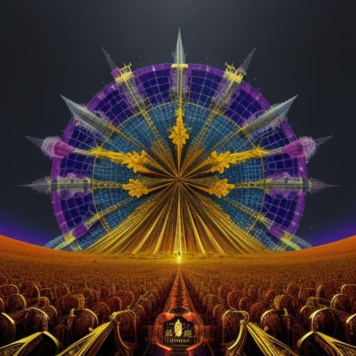 Yellow Fractal in Maximalist Style