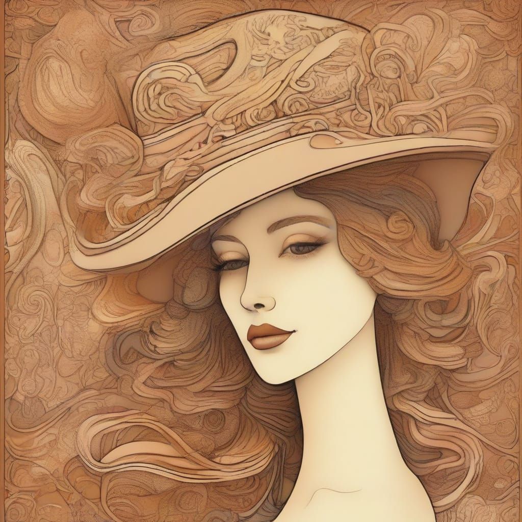 Art Nouveau Hat: Sunshine and Clay