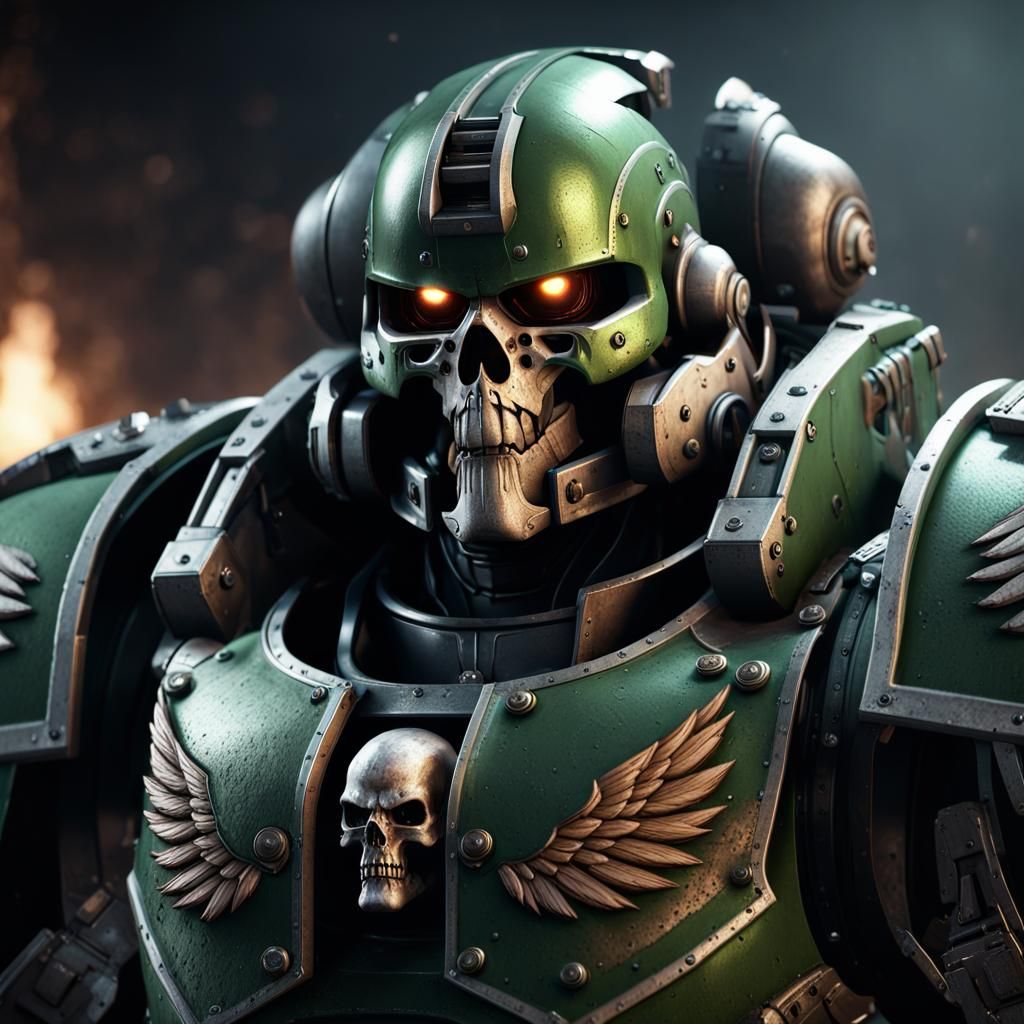 Dark Angel Space Marine Terminator in 3D Cinematic Style