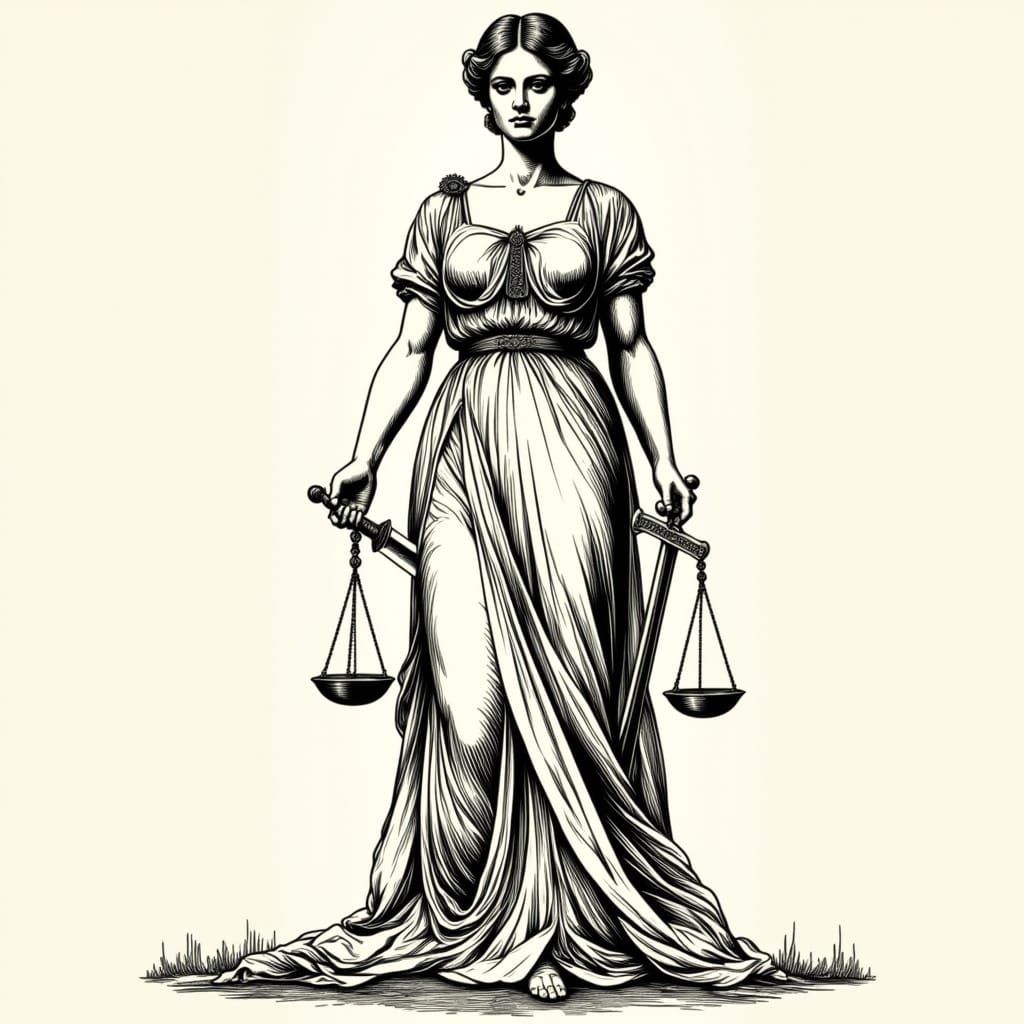 Lady Justice in Neo Traditional Style