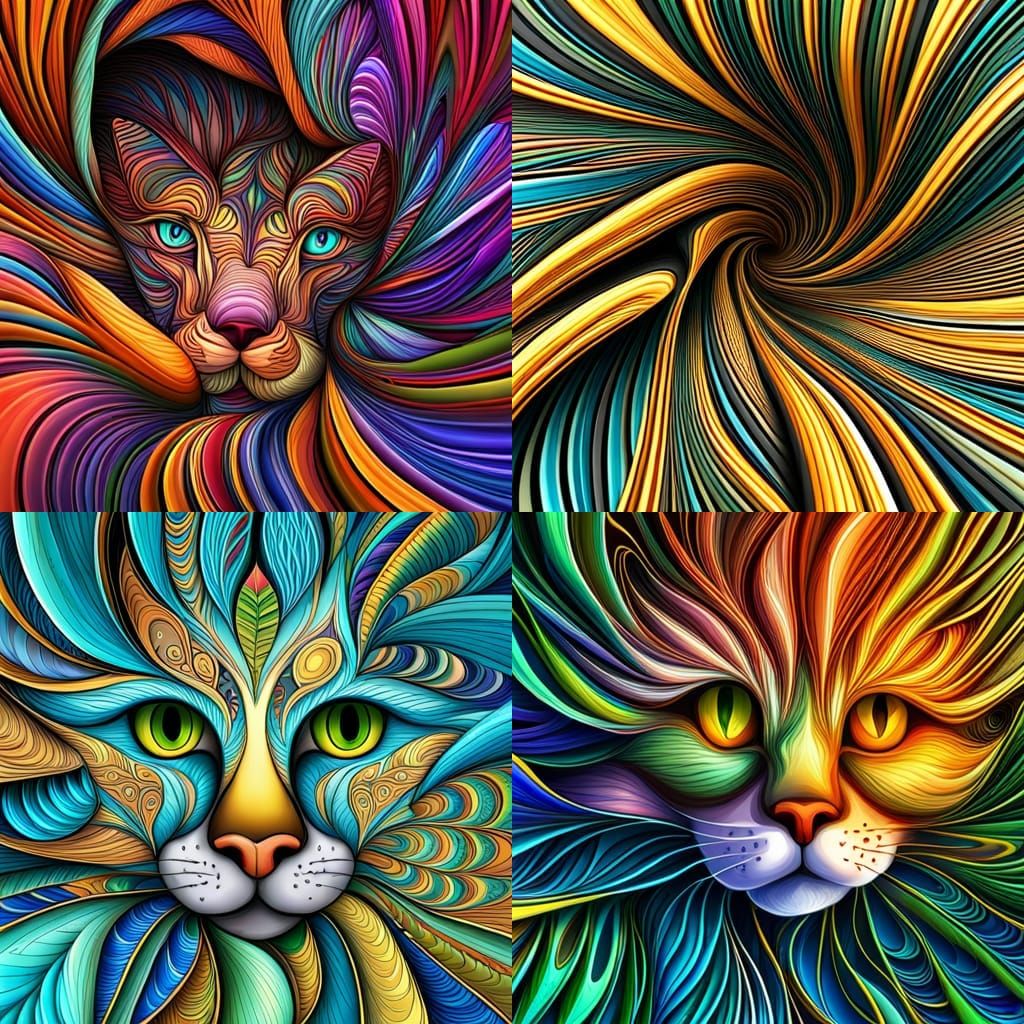 Abstract Vector Fractal with 3D Shading