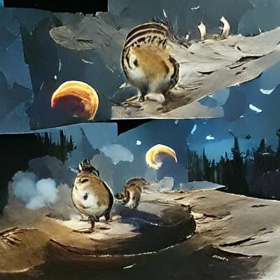 Chipmunk Howling at the Moon Digital Image