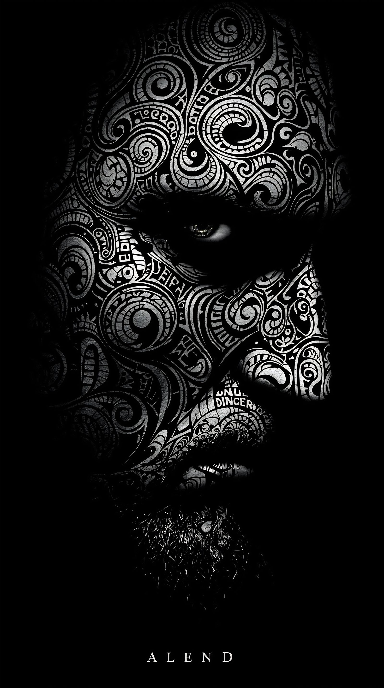 Dark Surreal Teslapunk Warrior with Intricate Scars