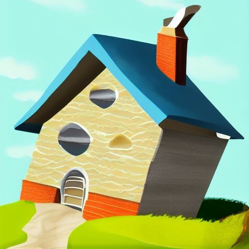 Wonky House with Tactile Textures in Digital Stylization