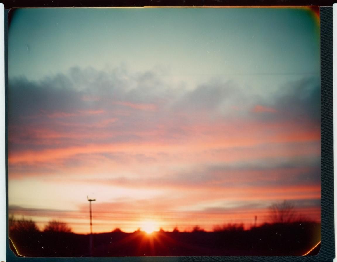 Lomographic Polaroid: Sunset as She Closes Eyes