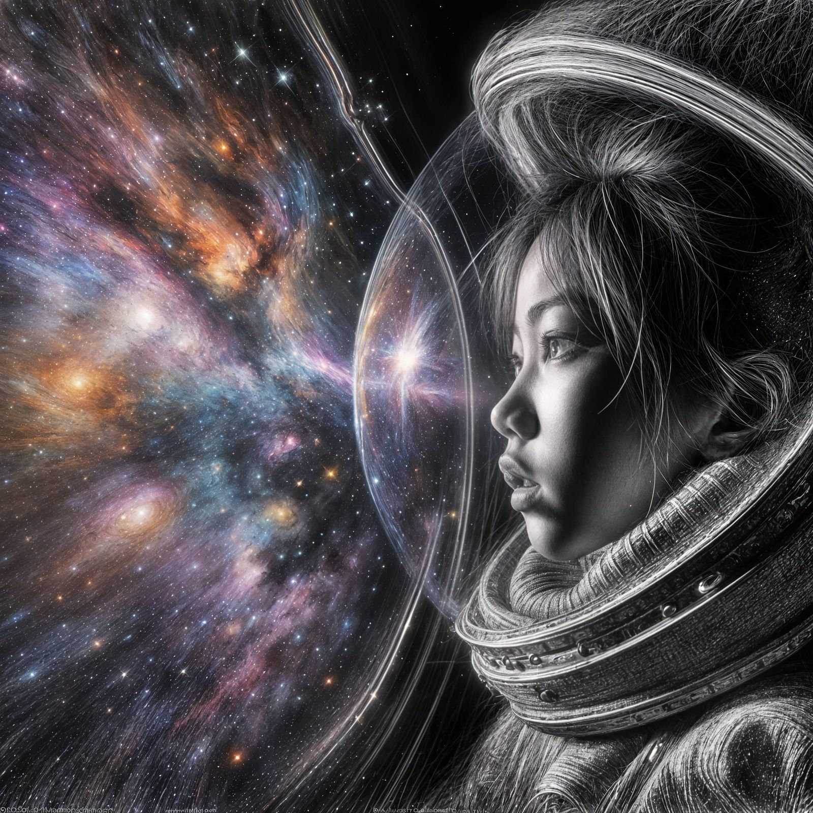 Celestial Voyage: Girl Gazing at the Stars