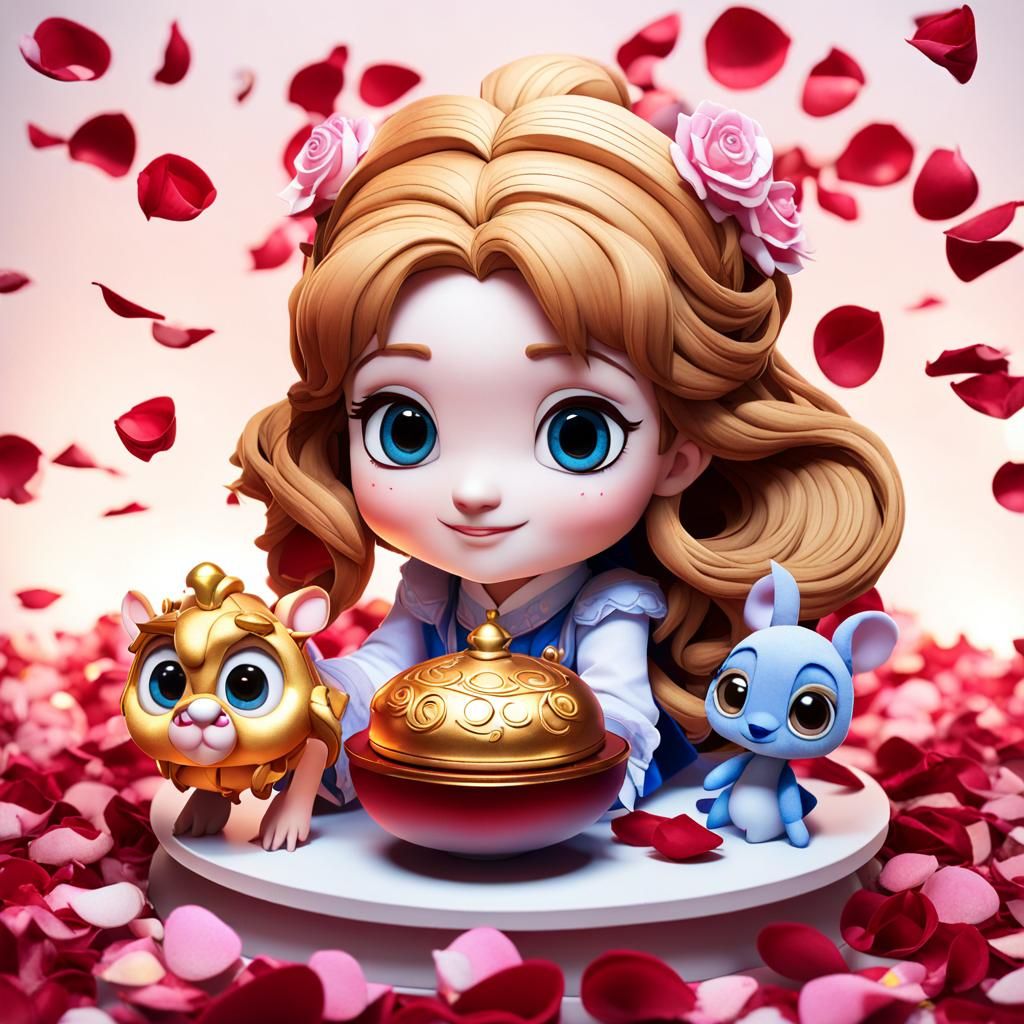 Charming Anime Portraits in a Whimsical Garden Setting