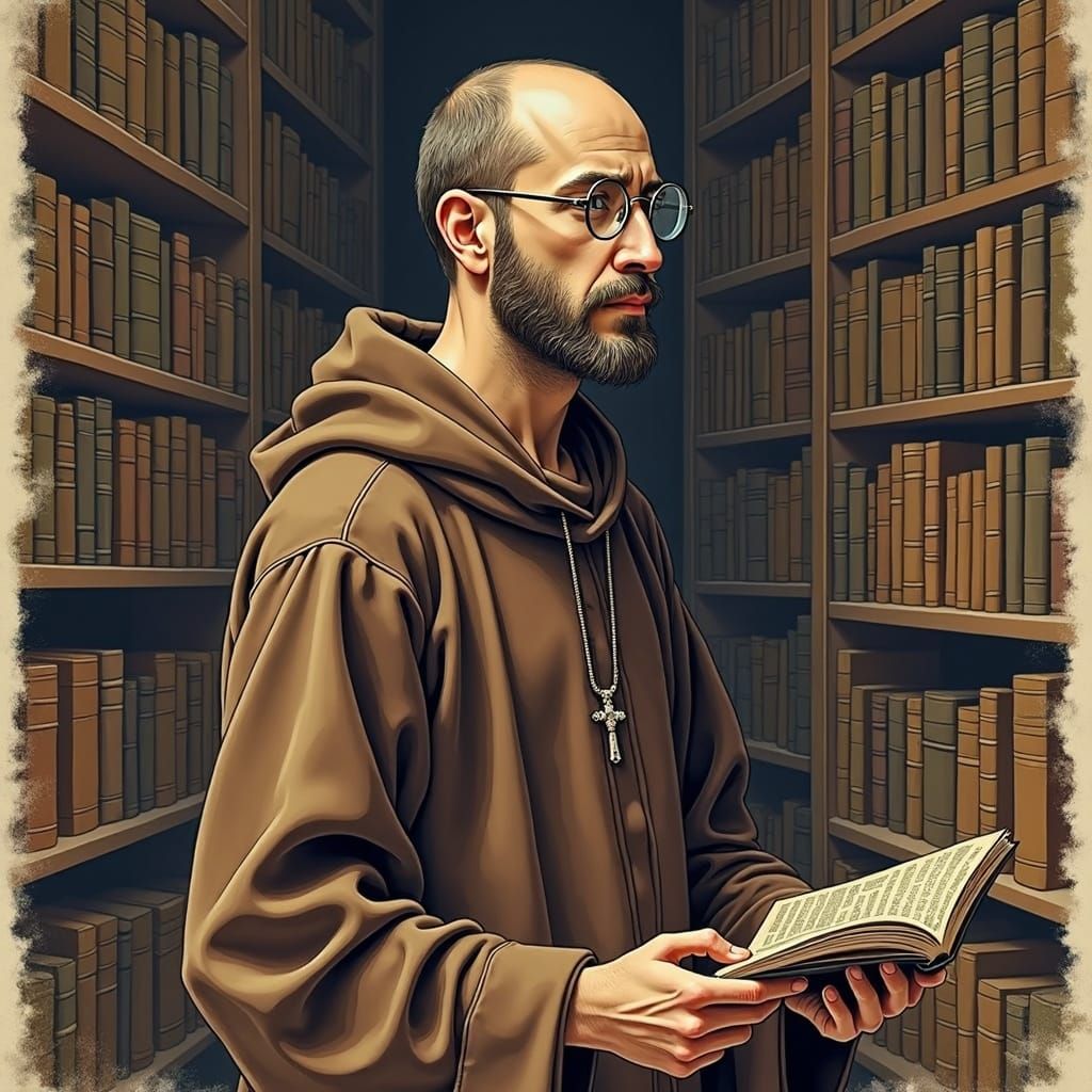 Medieval Franciscan Friar in Renaissance Style