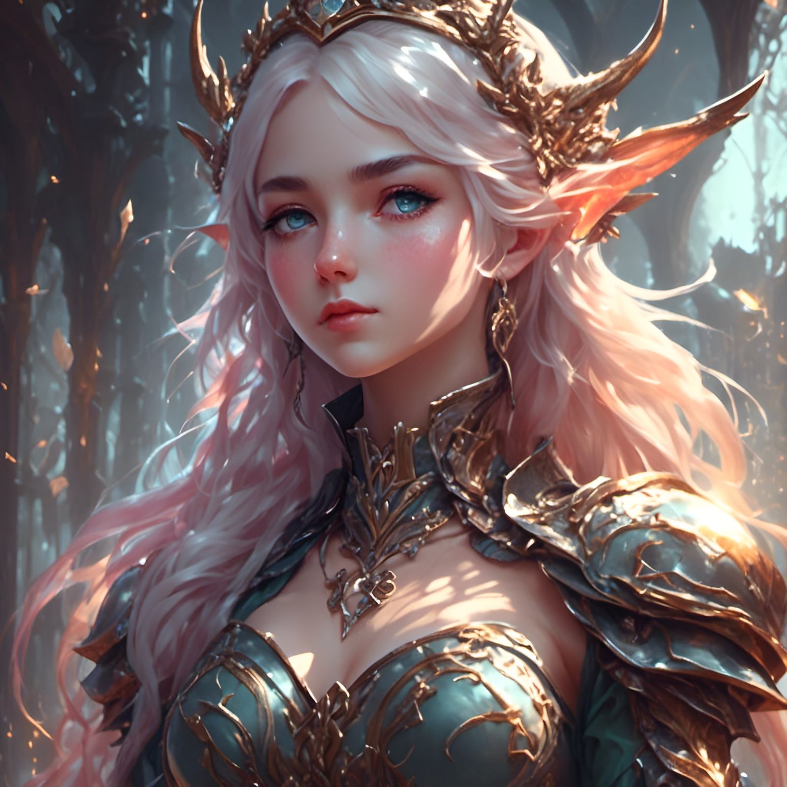 Elf Wizard in Dragon Armor Battles Tanks