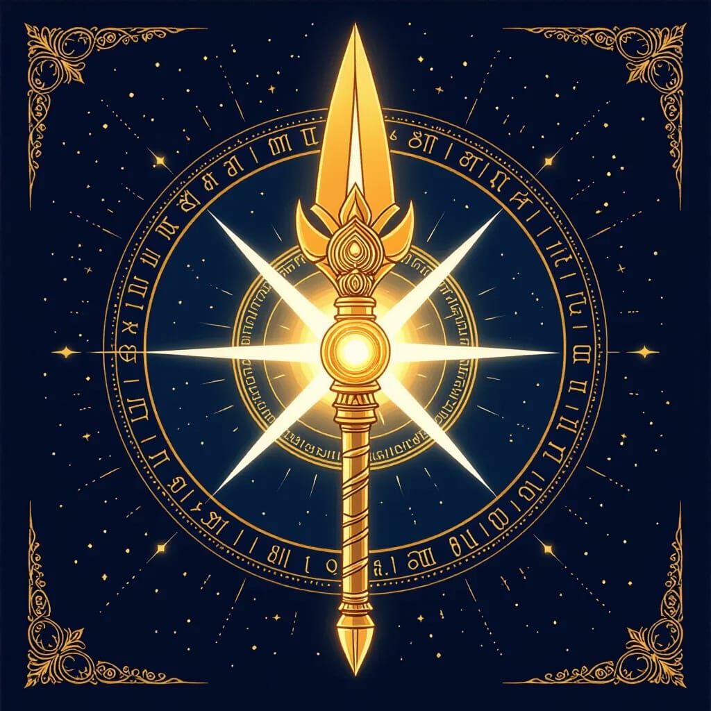 Lord Murugan's Spear Logo with Zodiac Symbols