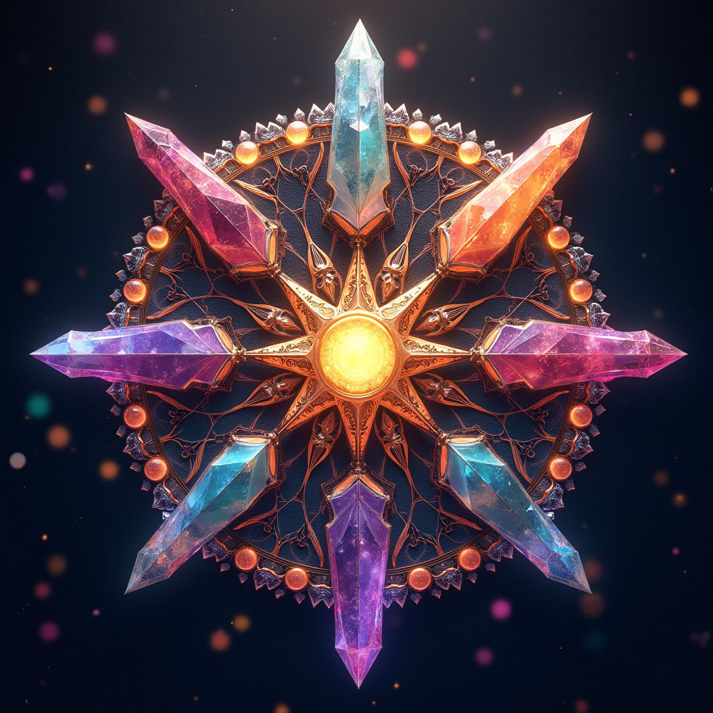 Mystical Crystal Logo in Dark Fantasy Realm