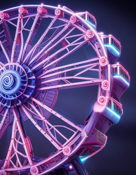 Futuristic Cinderella Ferris Wheel in Sci-Fi Style